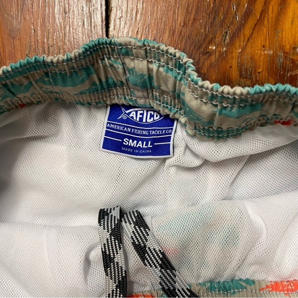 AFTCO Men's Boatbar Swim Trunks Size S Grey Teal Orange Beach Swim Boat Spring - Picture 5 of 12